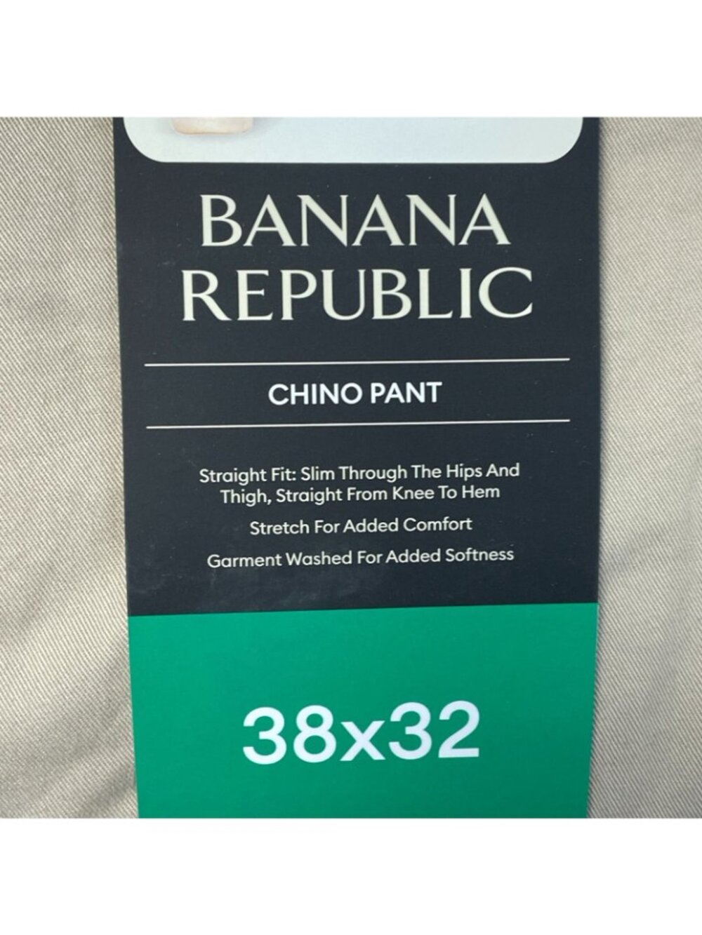 Banana Republic Men's 38x32 Chino Pants Slim Straight Fit Beige Stretch d1828 - Picture 9 of 13
